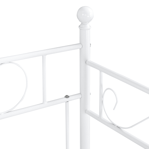 Cama individual  Sofá Granada metal robusto 100 x 200- Branco en.casa
