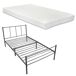 Cama simple Laos con somier y colchón metal 91x209 Cama simple Laos con somier y colchón metal 91x209 Gris
