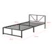 Cama Simple de metal Meran con Colchón de Espuma fría Cama Simple de metal Meran con Colchón de Espuma fría Negro/ Gris