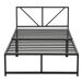 Cama Simple de metal Meran con Colchón de Espuma fría Cama Simple de metal Meran con Colchón de Espuma fría Negro/ Gris