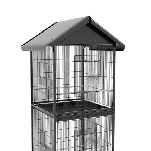 PawHut Gaiola para Pássaros 2 em 1 Gaiola de 2 Andares Convertível em Somente Uma com Rodas 4 Comedouros e 4 Poleiros e Bandejas Amovíveis para Canários 78x75x168 cm Preto PawHut Gaiola para Pássaros 2 em 1 Gaiola de 2 Andares Convertível em Somente Uma com Rodas 4 Comedouros e 4 Poleiros e Bandejas Amovíveis para Canários 78x75x168 cm Preto