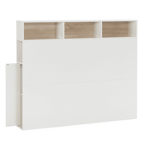 Cabeceira Zeus 95 cm branca, 2 portas 9 espaços