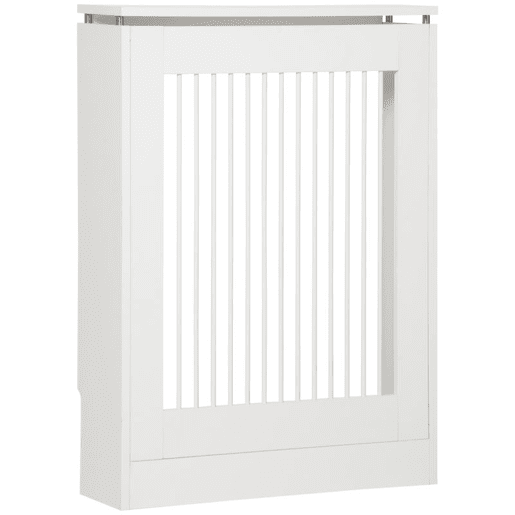 HOMCOM Cobertura de Radiador Cobertura de Radiador Moderno de MDF com Prateleira Superior para Sala de Estar dormitório Escritório 60x18x84 cm Branco