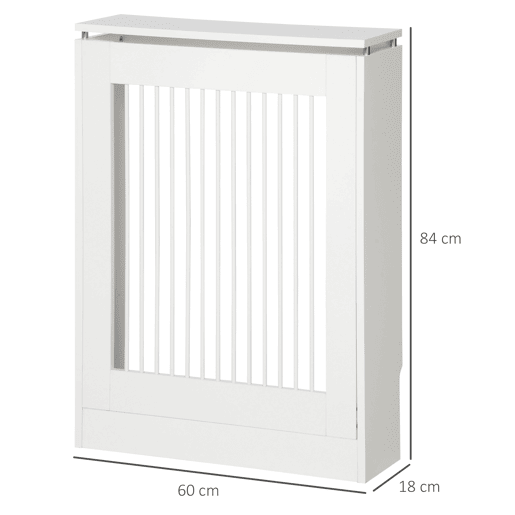 HOMCOM Cobertura de Radiador Cobertura de Radiador Moderno de MDF com Prateleira Superior para Sala de Estar dormitório Escritório 60x18x84 cm Branco
