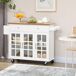 Carro de Cocina MDF, Vidrio Templado HOMCOM, hogar - cocina Carro de Cocina MDF, Vidrio Templado HOMCOM, hogar - cocina Blanco