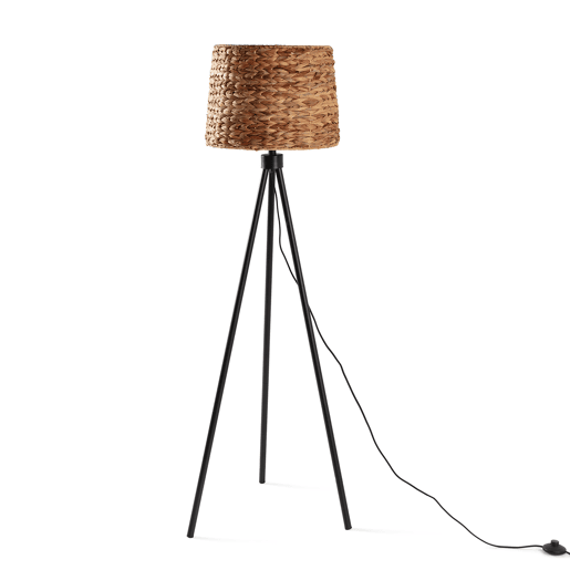 Candeeiro de pé Kiomi de algas marinhas e metal, altura 144 cm