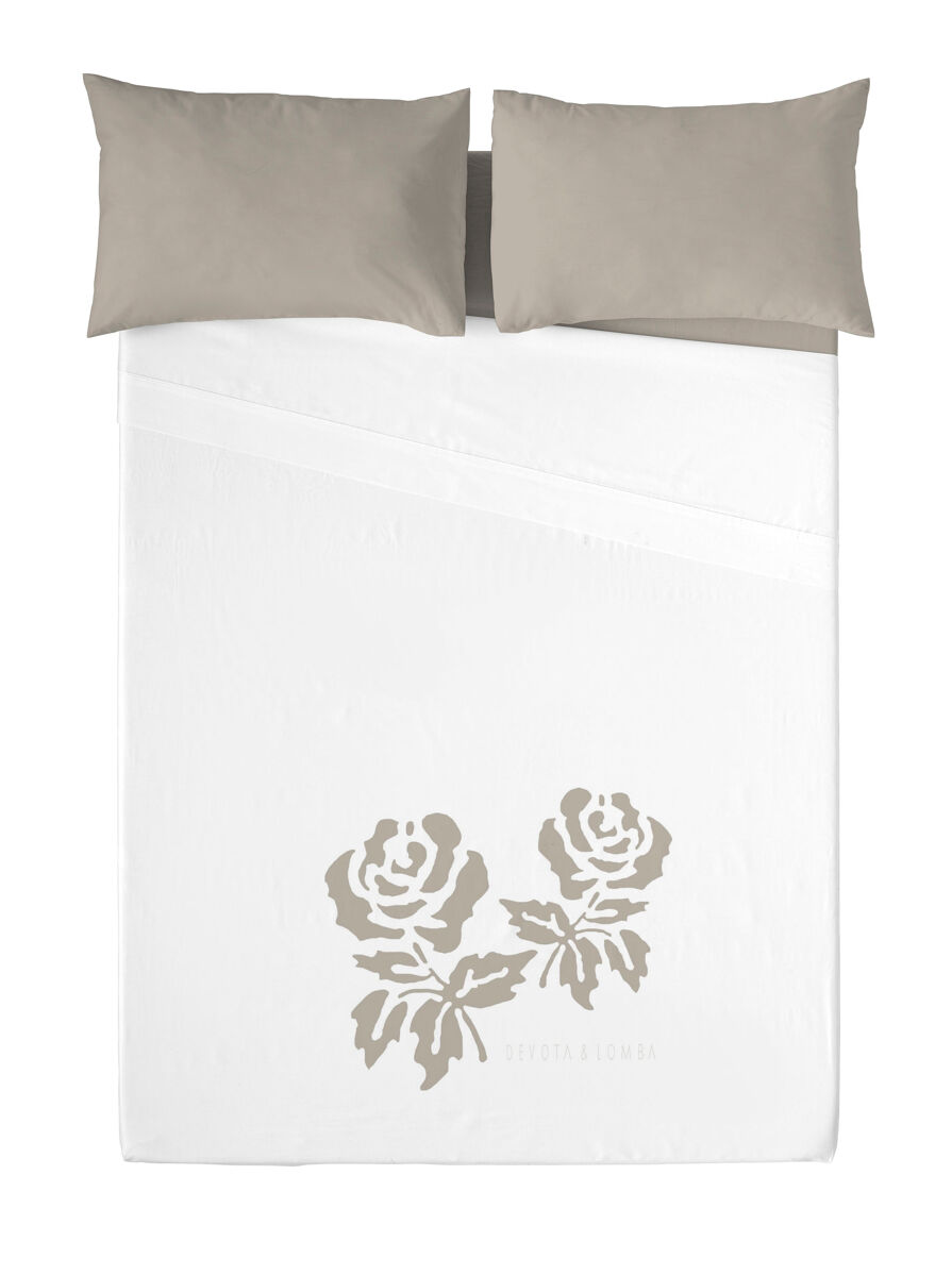 Juego de sábanas roses lino cama 150