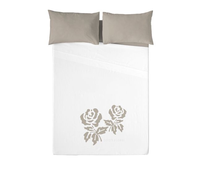 Juego de sábanas roses lino cama 150