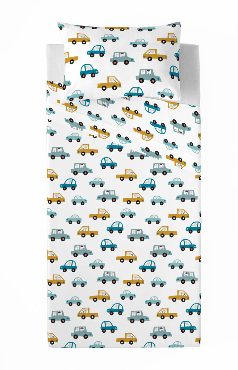 Juego de sábanas coches b cama 90
