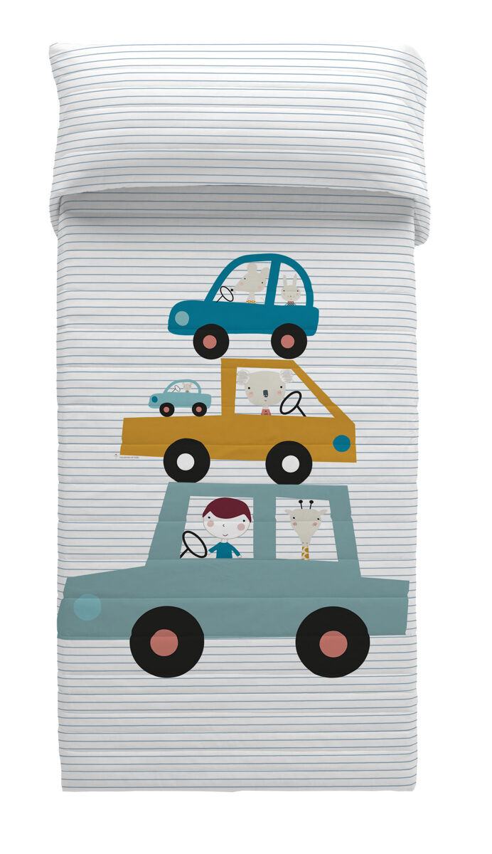 Colcha bouti reversible coches a 180x260 cm