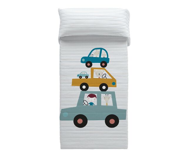 Colcha bouti reversible coches a 180x260 cm