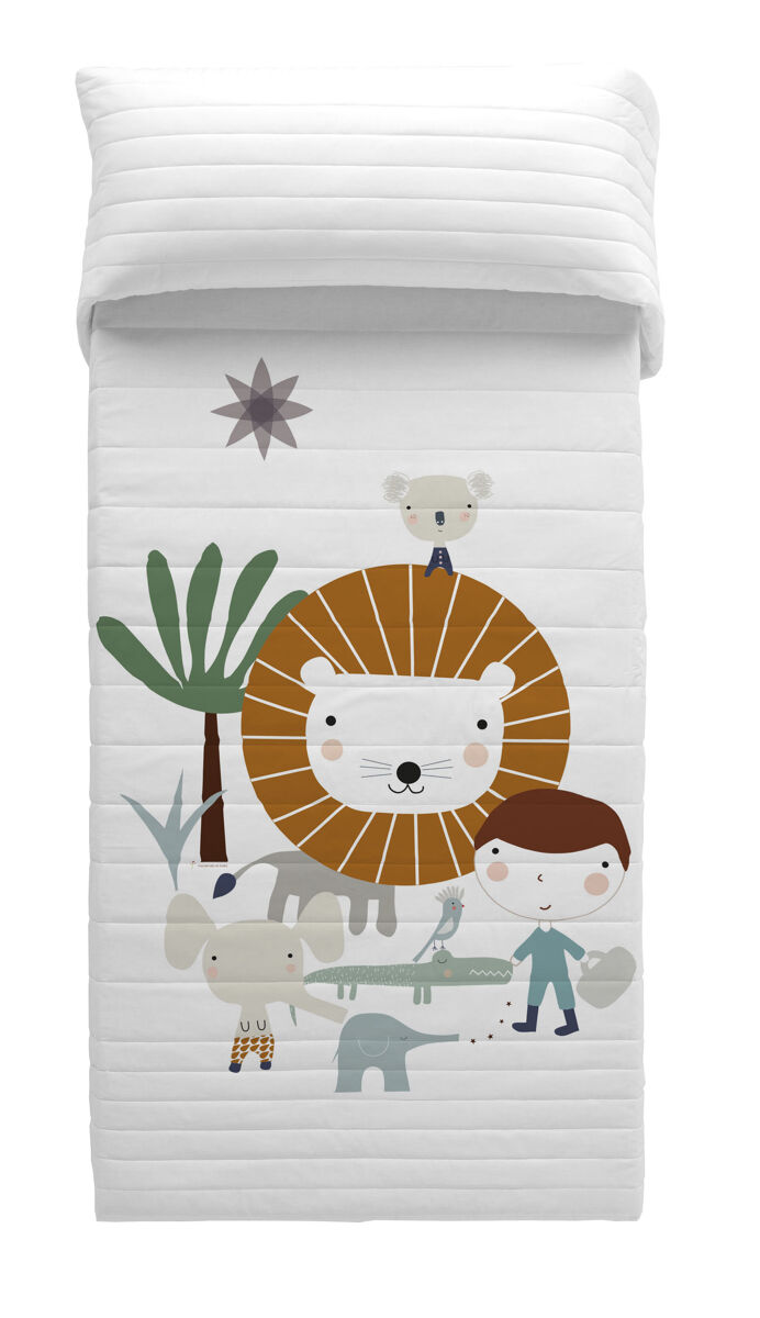 Colcha bouti reversible jungla niño a 180x260 cm