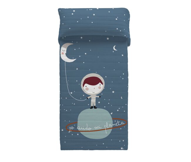 Colcha bouti reversible planeta a 180x260 cm