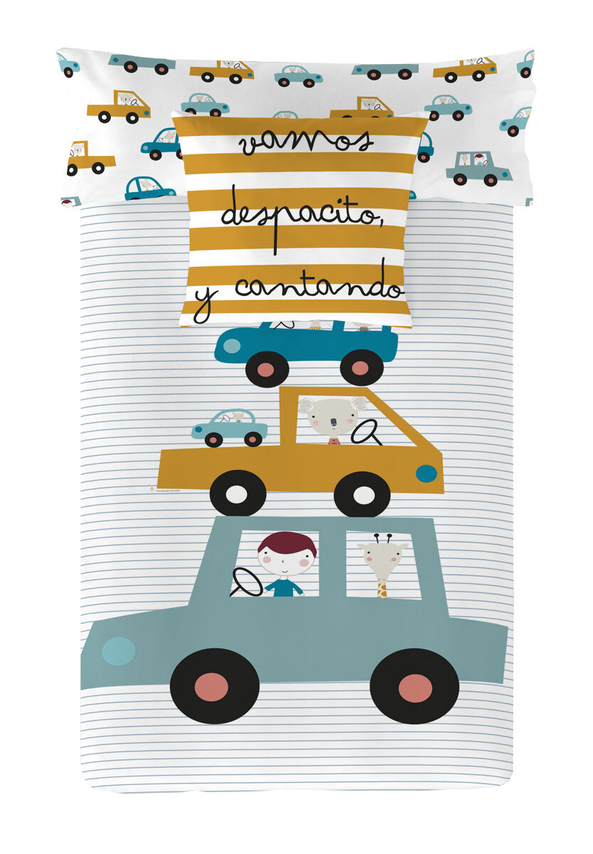 Funda nórdica reversible coches a cama 105