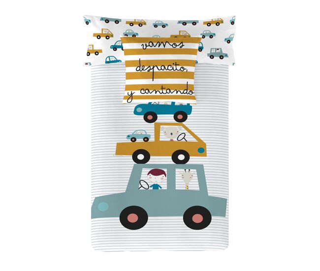 Funda nórdica reversible coches a cama 105