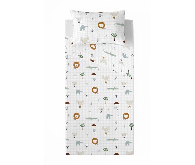 Juego de sábanas jungla niño b cama 105