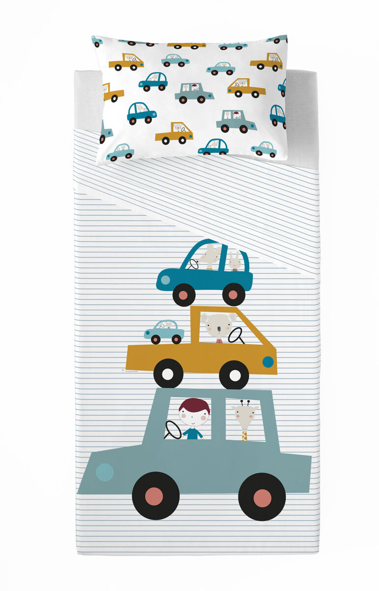 Juego de sábanas coches a cama 105