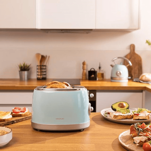 Torradeira Cecotec Vintage 800 Light Blue 850 W Torradeira Cecotec Vintage 800 Light Blue 850 W