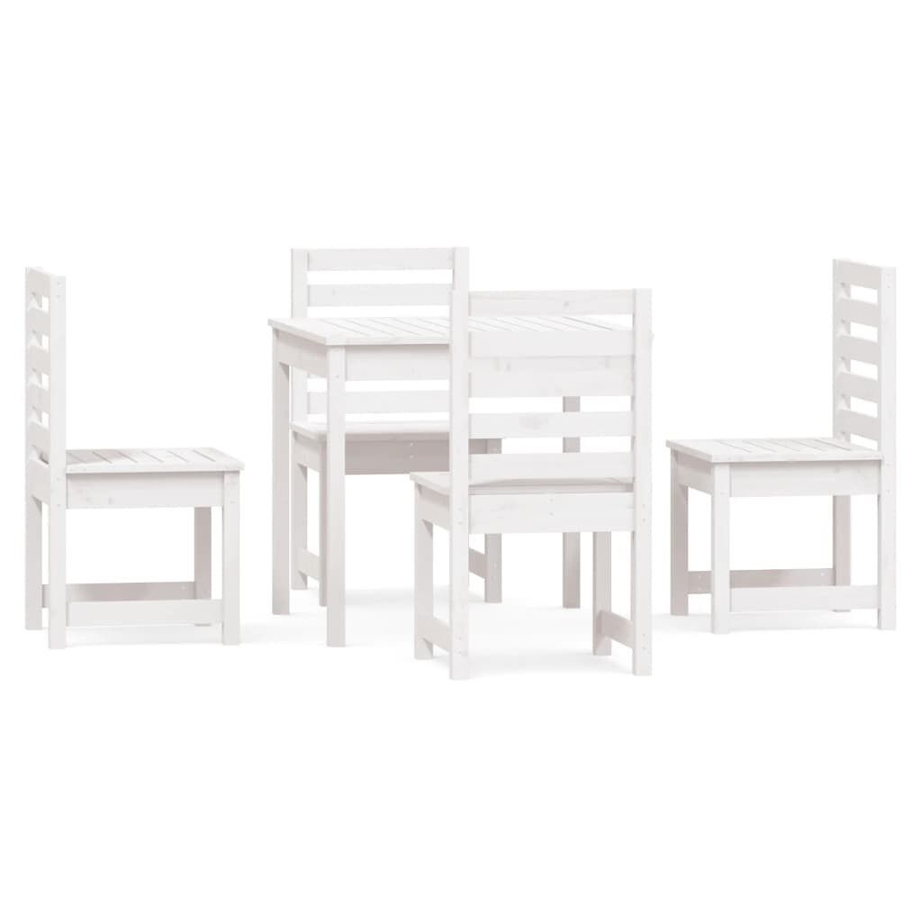 Juego de comedor de jardín 5 piezas madera maciza pino blanco vidaxl