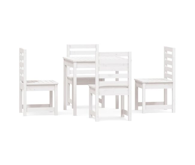 Juego de comedor de jardín 5 piezas madera maciza pino blanco vidaxl