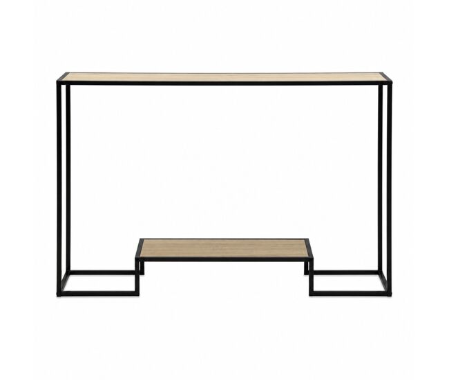 Consola moderna 2 niveles acabado roble 120 cm