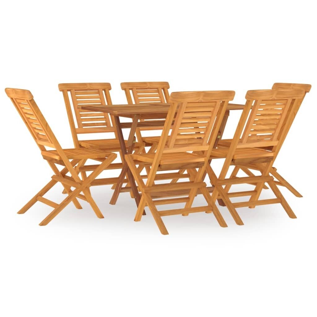 Juego de comedor de jardín 7 piezas madera maciza de teca vidaxl