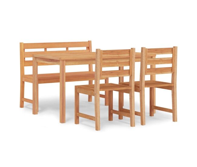 Juego de comedor para jardín 4 piezas madera maciza de teca vidaxl