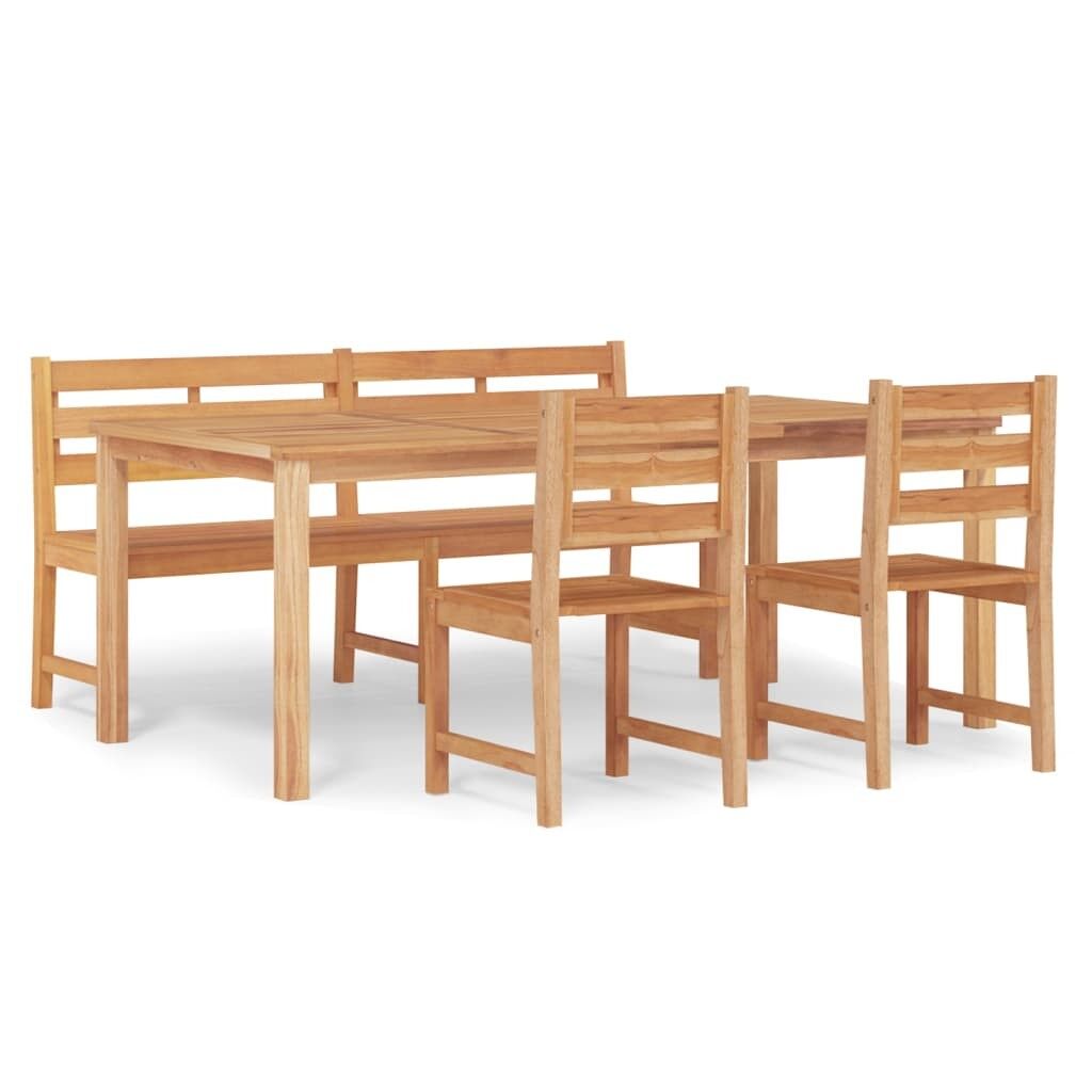 Juego de comedor para jardín 4 piezas madera maciza de teca vidaxl