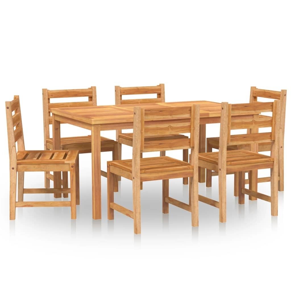 Juego de comedor de jardín 7 piezas madera maciza de teca vidaxl