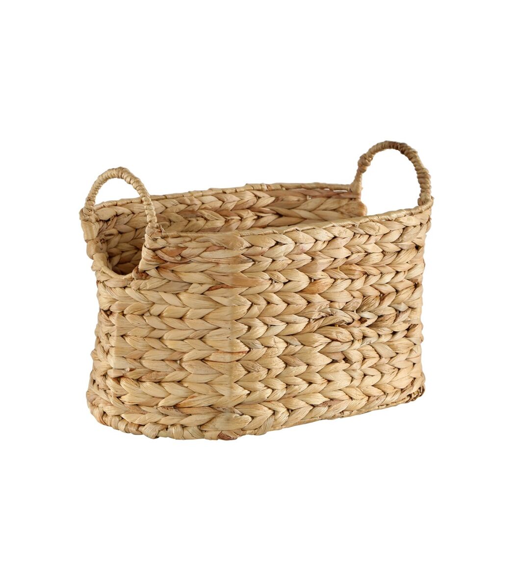 Cesta pequeña de jacinto de agua con asas