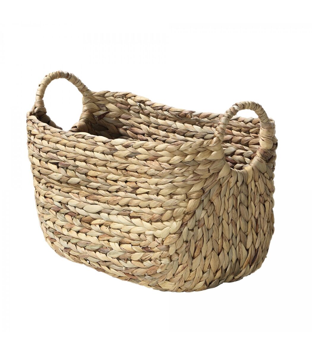 Cesta de jacinto de agua con asas