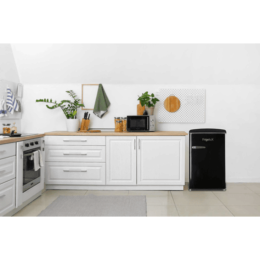Frigorífico Mini Bar com congelador - Estilo Retro  Vintage - Frigelux R4TT108RNE - Preto  Black - Classe E