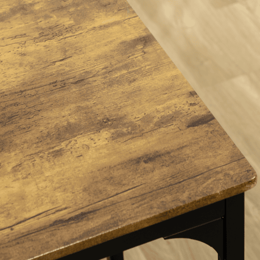 HOMCOM Conjunto de Móveis Altos Mesa e Cadeiras de Bar com 5 Peças Mesa de Refeição Industrial e 4 Bancos Redondos com Estrutura de Metal para Pub Sala de Jantar Marrom Rústico e Preto