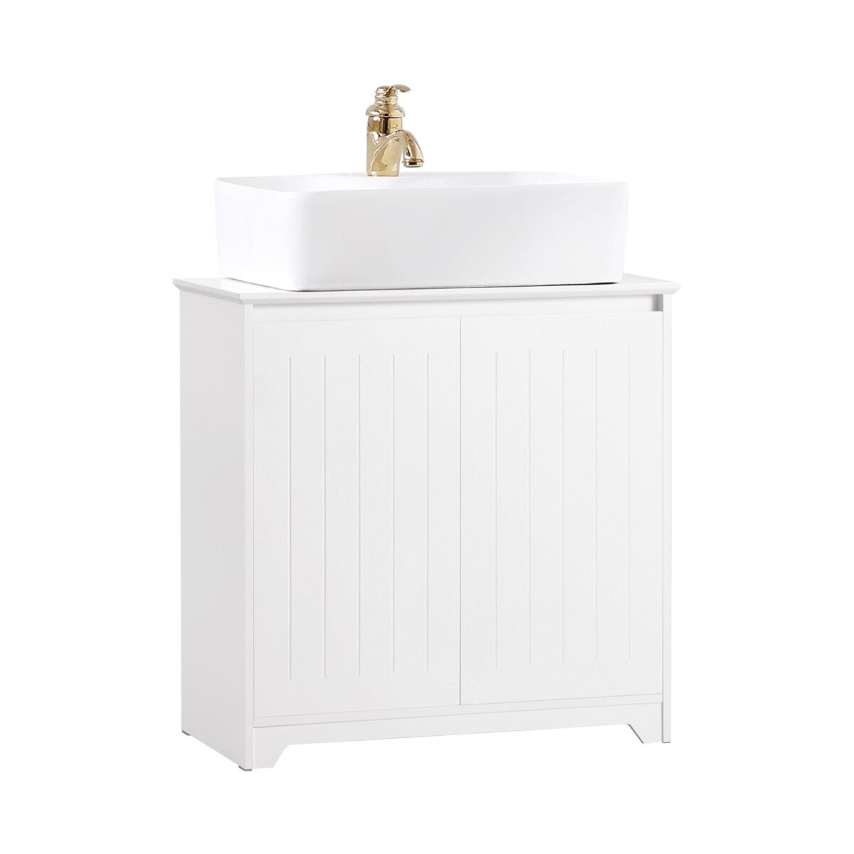 Mueble Para Debajo Del Lavabo SoBuy BZR108-W con 2 puertas