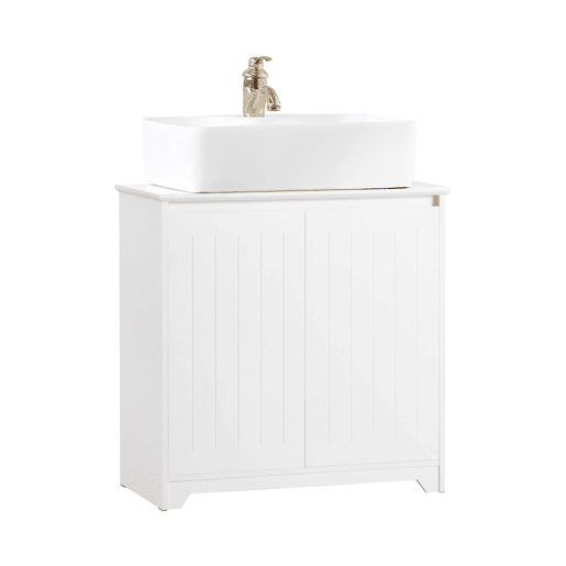 SoBuy BZR108-W Base de lavatório com 2 portas branco