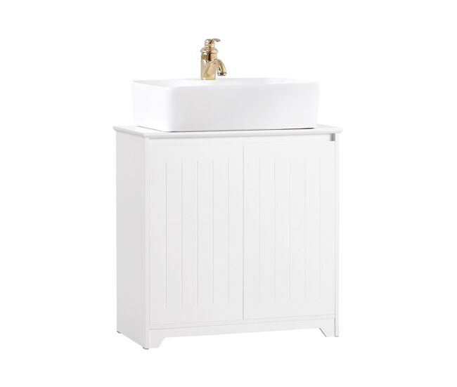 Mueble para debajo del lavabo sobuy bzr108-w con 2 puertas blanco