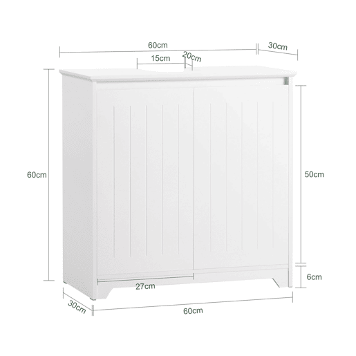 SoBuy BZR108-W Base de lavatório com 2 portas branco