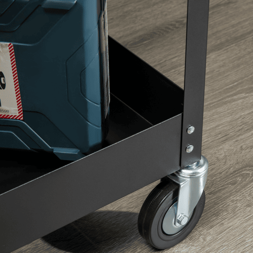 DURHAND Carrinho de Ferramentas de 2 Níveis Carro de de Ferramentas com Rodas para Garagem Oficina Mecânica Carga Máxima 150 kg 84,5x38x84 cm Preto