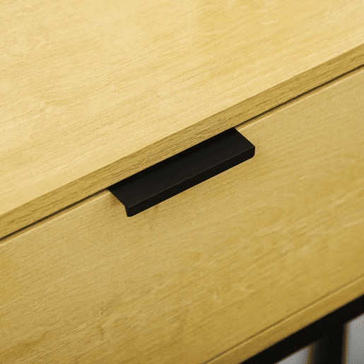 HOMCOM Mesa Consola com Gaveta Consola Moderna Mesa de Entrada com Pés de Aço para Corredor Sala de Estar Dormitório 80x30x76 cm Madeira e Preto