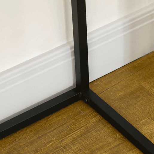 HOMCOM Mesa Consola com Gaveta Consola Moderna Mesa de Entrada com Pés de Aço para Corredor Sala de Estar Dormitório 80x30x76 cm Madeira e Preto