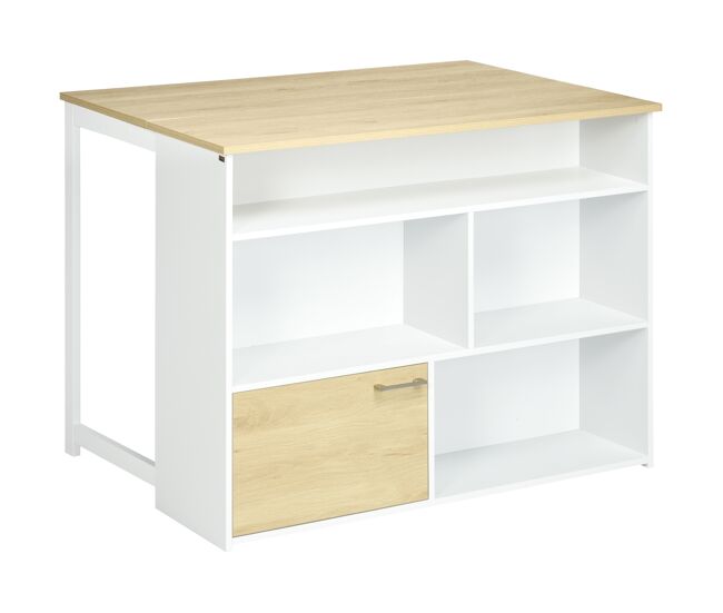 Homcom mesa de bar extensible con ala plegable mesa de bistró con compartimientos de almacenamiento y 1 puerta para cocina comedor 116x79,5x91 cm blanco