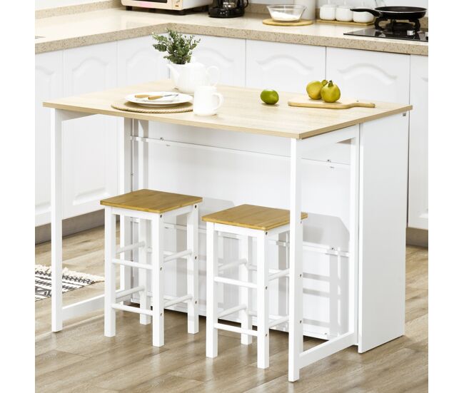 HOMCOM Mesa De Bar Extensible Con Ala Plegable Mesa De Bistr Con homcom-mesa-de-bar-extensible-con-ala-plegable-mesa-de-bistr-con