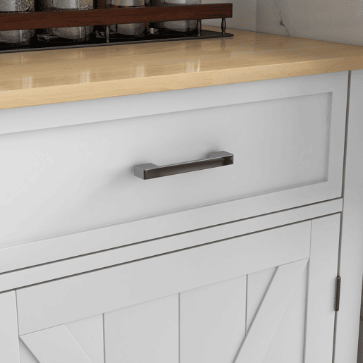 HOMCOM Ilha de Cozinha Carrinho de Cozinha com Bancada de Madeira Dobrável 2 Portas 2 Gavetas Prateleira Ajustável e 4 Rodas 105x60x90,5 cm Branco e Madeira