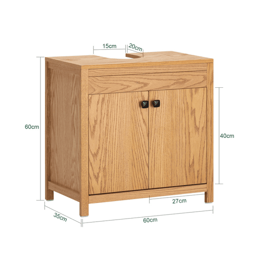 Armário debaixo do lavatório SoBuy BZR98-N com 2 portas 60 x 35 x 60 cm