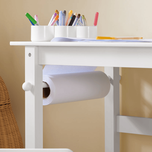 Conjunto de mesa e cadeira para crianças Secretária para crianças com 3 porta-lápis SoBuy KMB60-W branco 80x54x65,5 cm