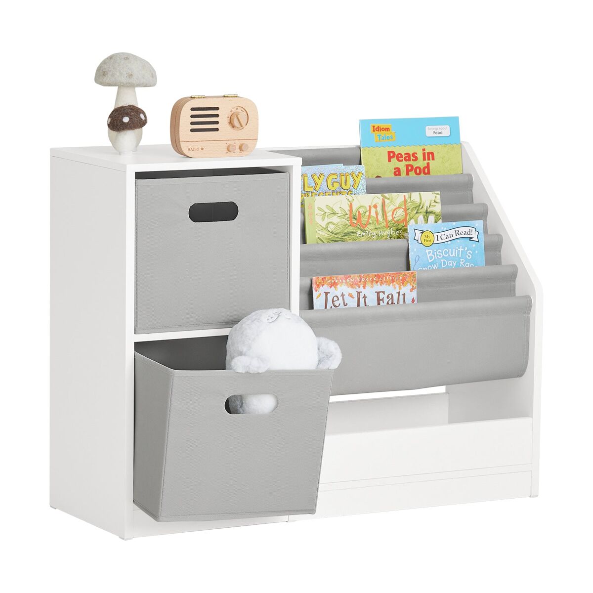 Librería Infantil para niños con 2 Cestas SoBuy KMB76-W