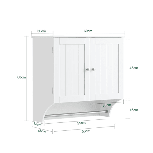 SoBuy BZR97-N Armário de casa de banho BZR97-N com 1 cesto e 3 gavetas 60x30x60cm