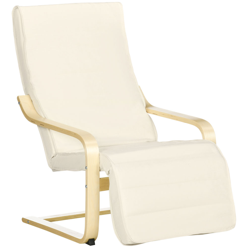 Sillón de Salón Madera de Abedul, Espuma, Poliéster, Metal HOMCOM