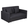 HOMCOM Sofá Cama de 2 Lugares Estofado em Algodão com 2 Almofadas Apoio para os Braços e Armazenamento Sofá Duplo Moderno para Sala de Estar Escritório 152x101x81cm Cinza Carvão