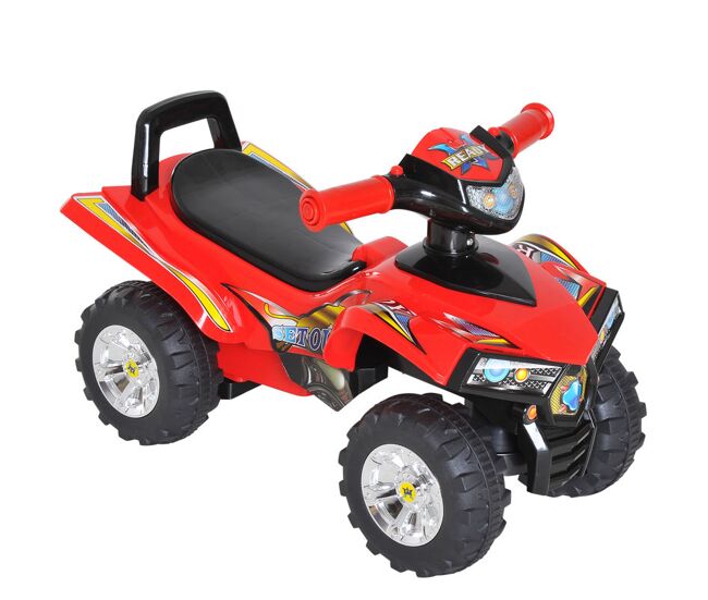 Homcom quad correpasillos infantil coche sin pedales para bebé juguete andador estilo carrera con bocina música luces 60x38x42cm